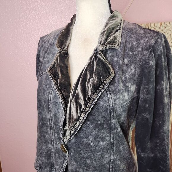 Aratta Silent Journey Acid Wash Tapestry Women's Jacket Blazer Medium - Picture 4 of 9